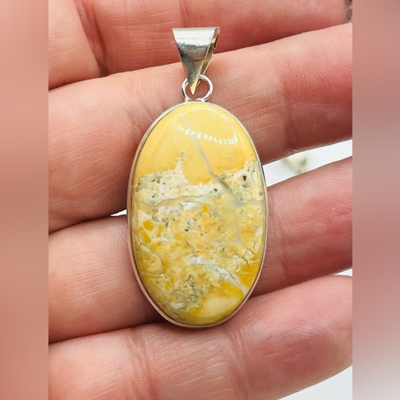 Jewelry - Maligano Jasper Oval Pendant with Sterling Border